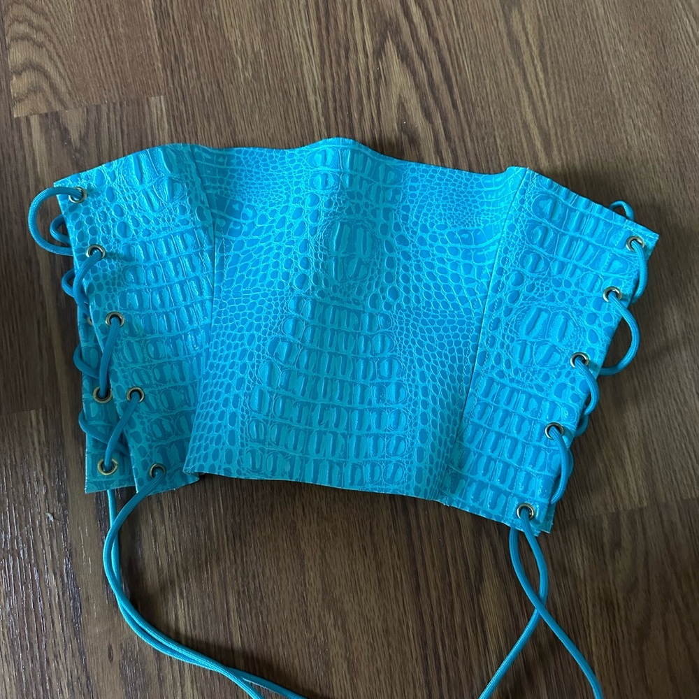 Blue high maintenance corset / bustier